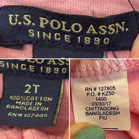 US Polo Assn Baby Toddler Pink Cardigan Size 2T Embroidered Pony Logo Cotton - Picture 4 of 5